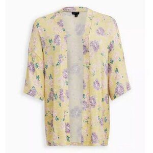 YELLOW FLORAL DUSTER KIMONO